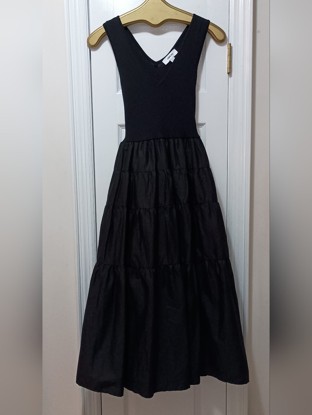 Jason Wu Black Sleeveless Belted Ruffled Maxi Dress XSmall